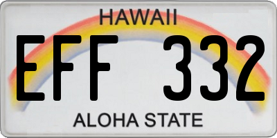 HI license plate EFF332