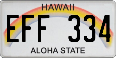HI license plate EFF334