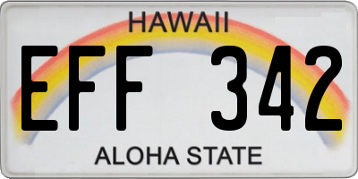 HI license plate EFF342