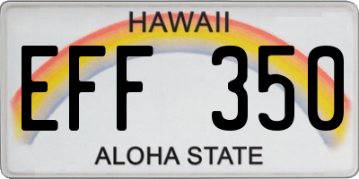 HI license plate EFF350
