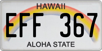 HI license plate EFF367