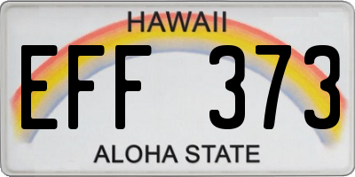 HI license plate EFF373