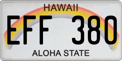 HI license plate EFF380