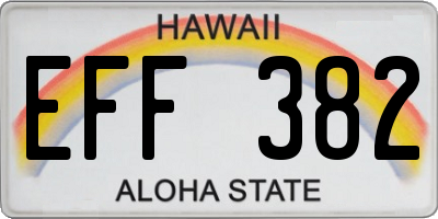 HI license plate EFF382