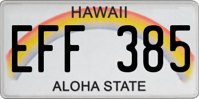 HI license plate EFF385