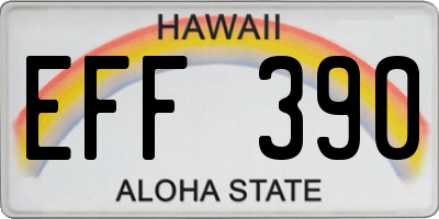 HI license plate EFF390