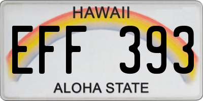 HI license plate EFF393