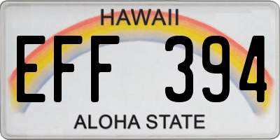 HI license plate EFF394