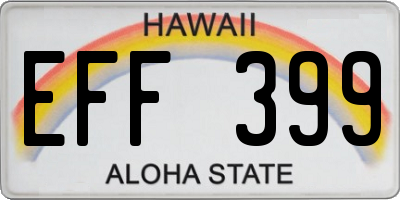 HI license plate EFF399