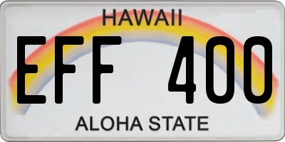 HI license plate EFF400
