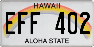 HI license plate EFF402