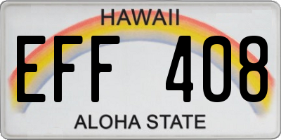 HI license plate EFF408