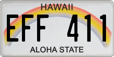 HI license plate EFF411