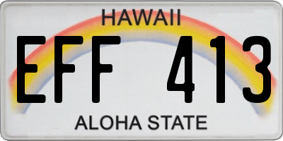 HI license plate EFF413