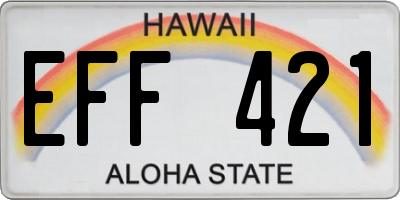 HI license plate EFF421
