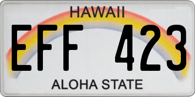 HI license plate EFF423