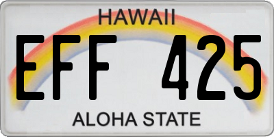 HI license plate EFF425
