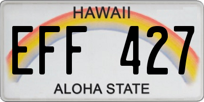HI license plate EFF427