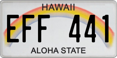 HI license plate EFF441
