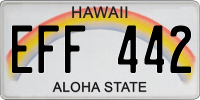 HI license plate EFF442