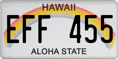 HI license plate EFF455