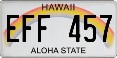 HI license plate EFF457