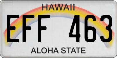 HI license plate EFF463