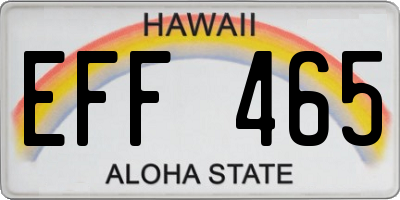 HI license plate EFF465