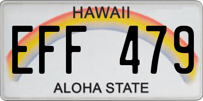HI license plate EFF479
