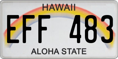 HI license plate EFF483