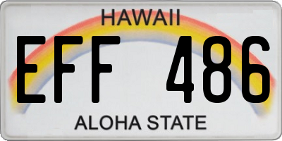 HI license plate EFF486