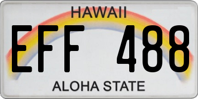 HI license plate EFF488
