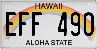 HI license plate EFF490