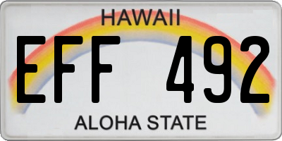 HI license plate EFF492