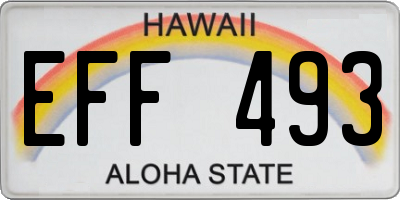 HI license plate EFF493