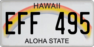 HI license plate EFF495