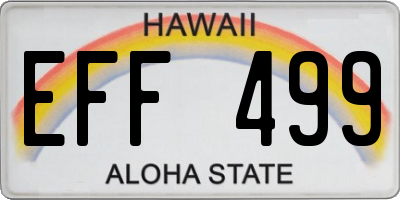 HI license plate EFF499