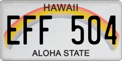 HI license plate EFF504