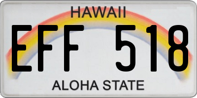 HI license plate EFF518