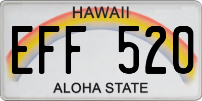 HI license plate EFF520