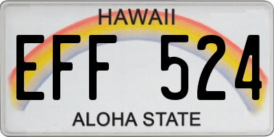HI license plate EFF524