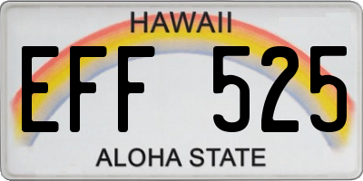 HI license plate EFF525