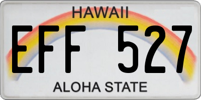 HI license plate EFF527