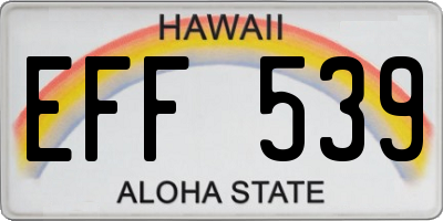 HI license plate EFF539