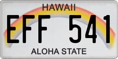 HI license plate EFF541