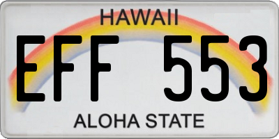 HI license plate EFF553
