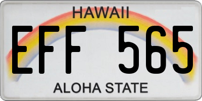 HI license plate EFF565