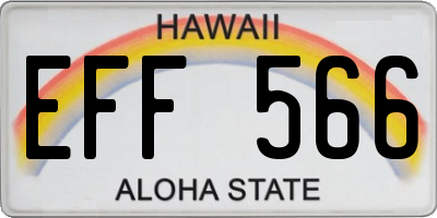 HI license plate EFF566