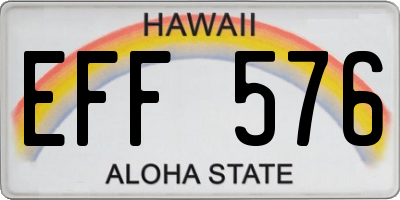 HI license plate EFF576