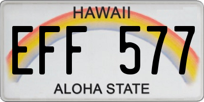 HI license plate EFF577